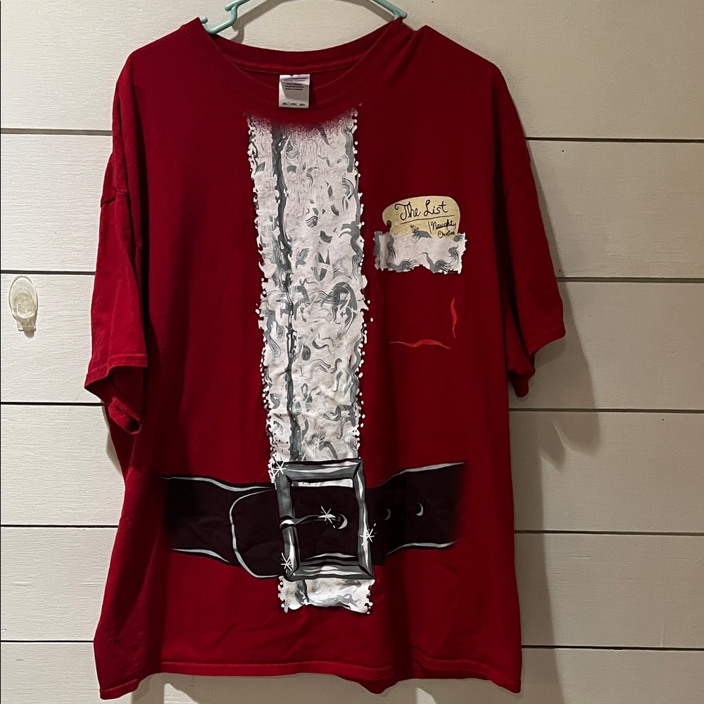 Festive Red Graphic Men's Shirt